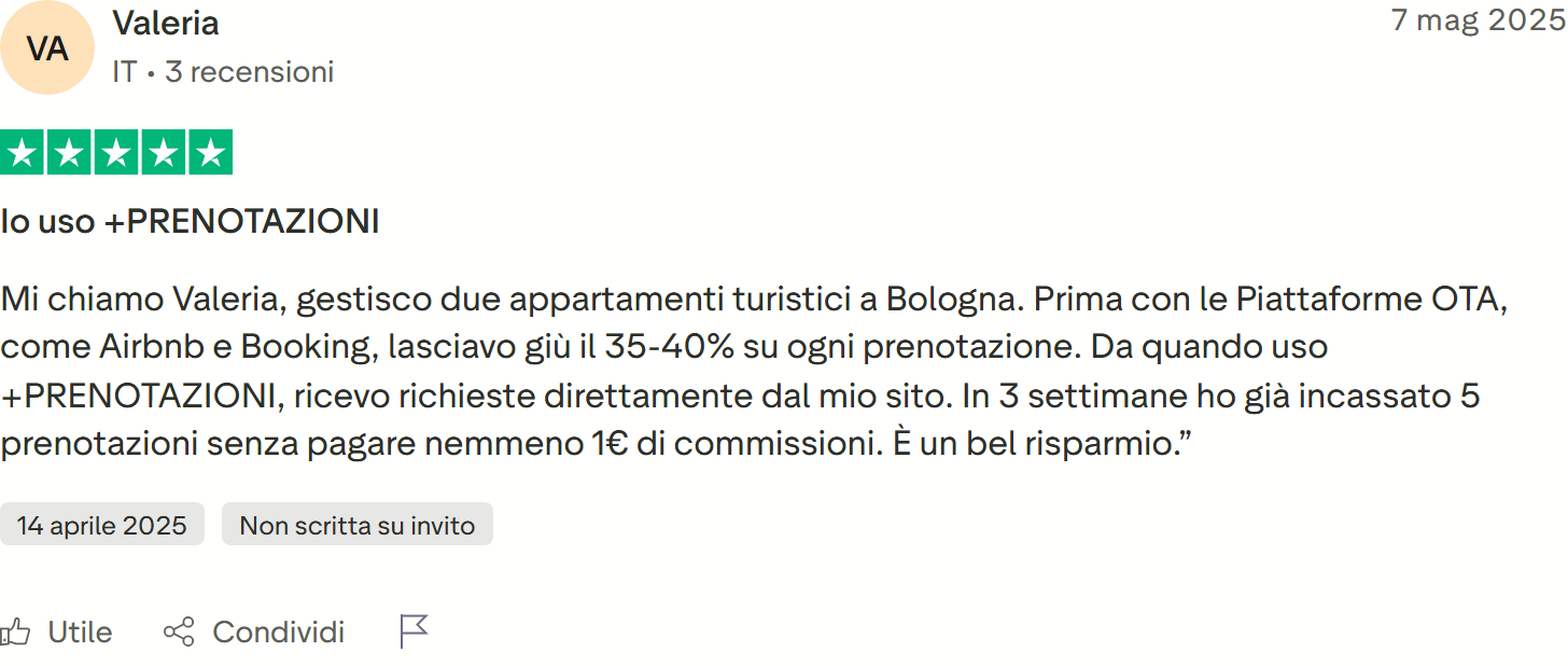Recensione Trustpilot 5 stelle di Chiara-Lucia Casa Vacanze: appartamento in Sardegna valorizzato da Valentina, professionalità, pazienza e umanità al primo posto
