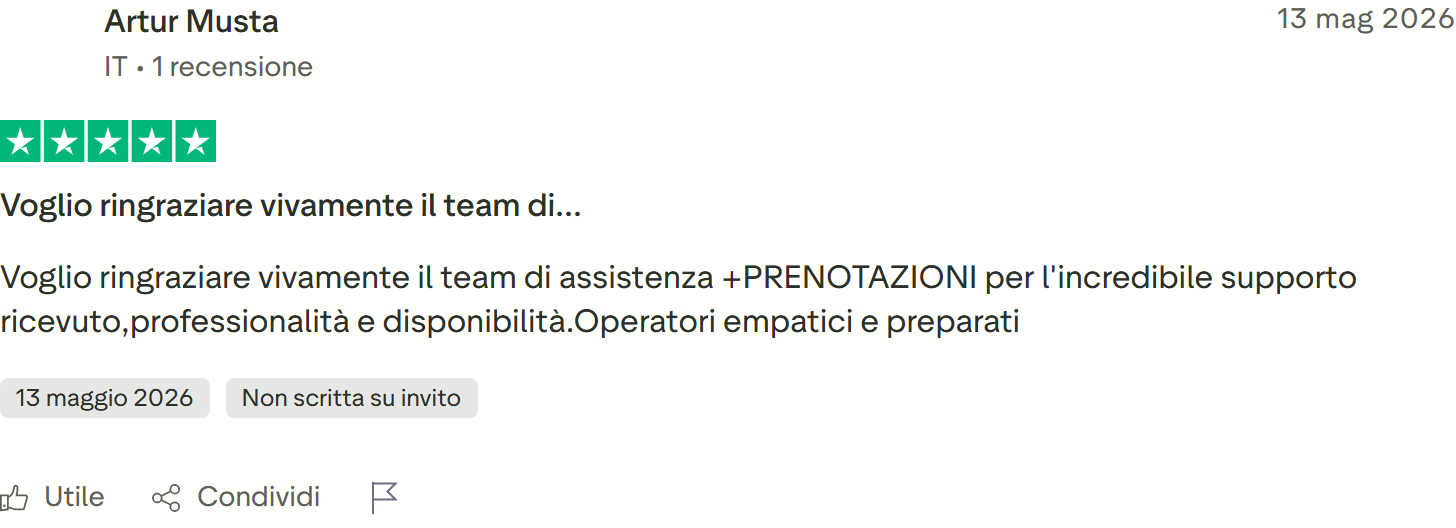 Recensione Trustpilot 5 stelle di Artur Musta: ringrazia l'assistenza per l'incredibile supporto, operatori empatici e preparati