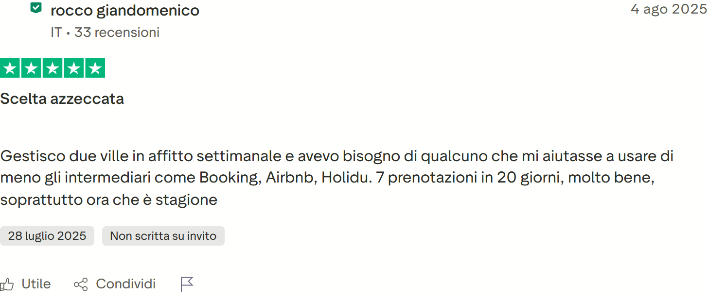 Recensione Trustpilot 5 stelle di Ramona Toni: recensione sintetica dal titolo Ramona, nel testo si dichiara molto contenta